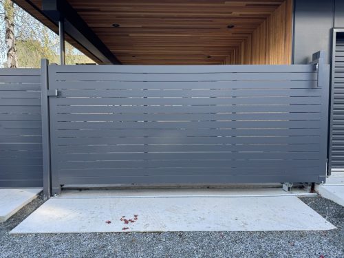 TG05 Aluminum Sliding Gate with Track in Vancouver