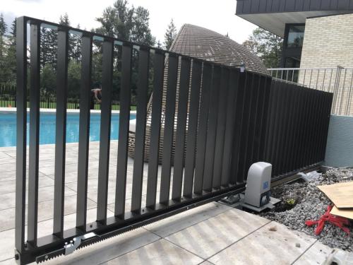 TG876 Sliding gate steel frame with flat bars in Burnaby